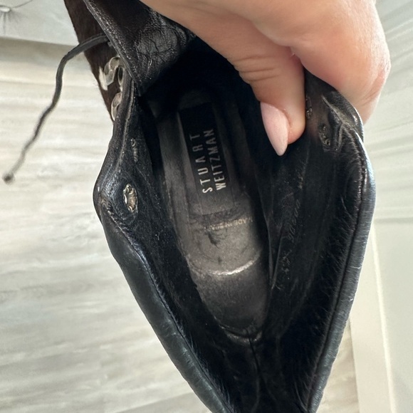 Stuart Weitzman Spanish Crafted Cowhide Lace-Up Ankle Boots Ladies Size 4W - Picture 13 of 13